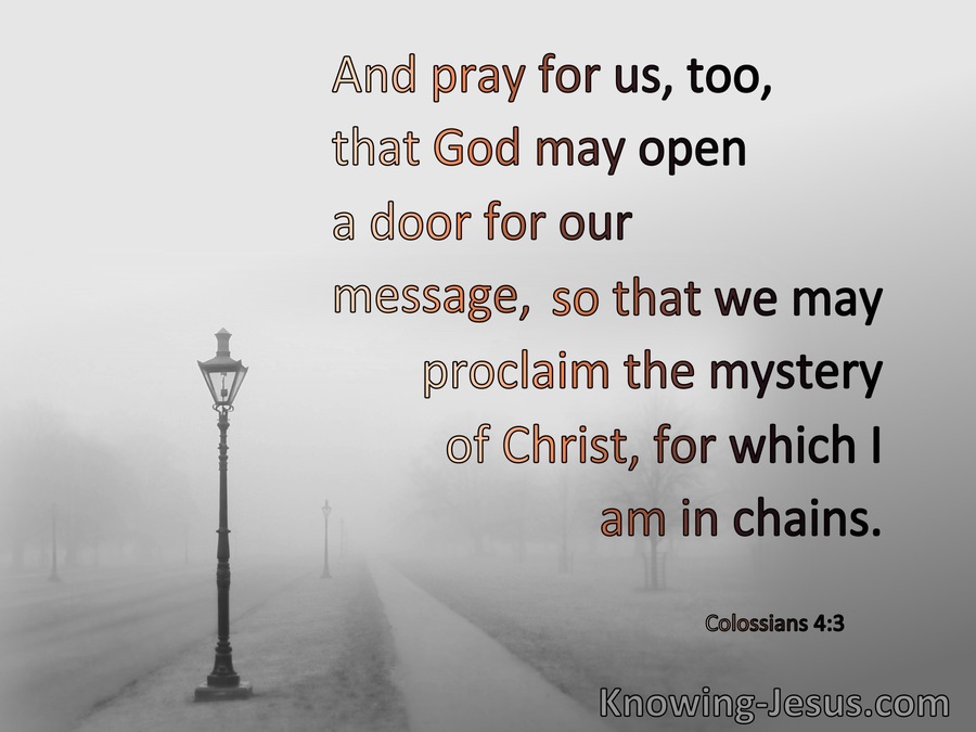 Colossians 4:3 Pray The Mystery Of Christ (gray)